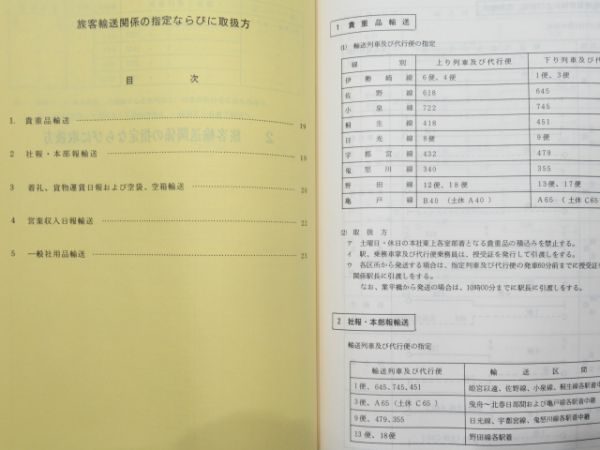 東武鉄道「列車取扱方 車両運用表」