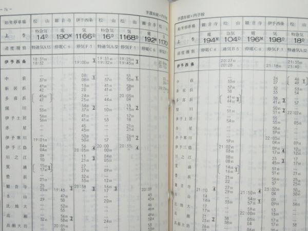 JR四国 列車運転時刻表(附 宇高航路運航時刻)