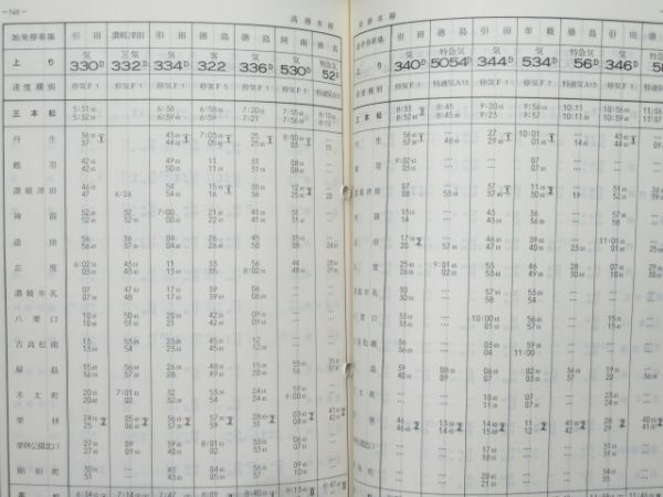 JR四国 列車運転時刻表(附 宇高航路運航時刻)