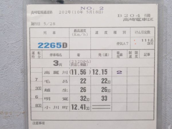 高崎電車区 B204行路 揃い