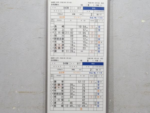 長崎運輸センター 2行路 揃い (885系 特急入り)