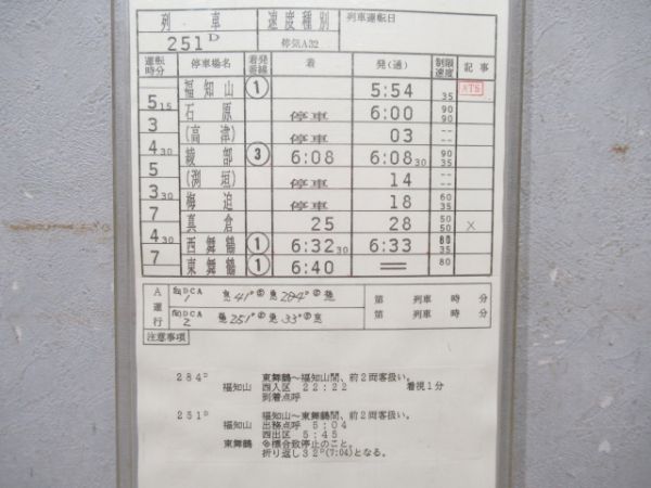 舞鶴鉄道部 12行路 (あさしお 入り)