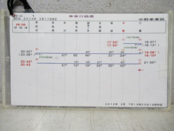 行路表　中野車掌区