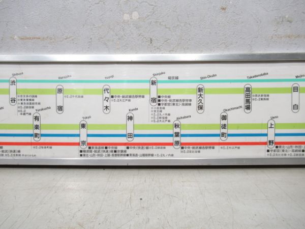 路線案内図 山手線 (アルミ枠付き)