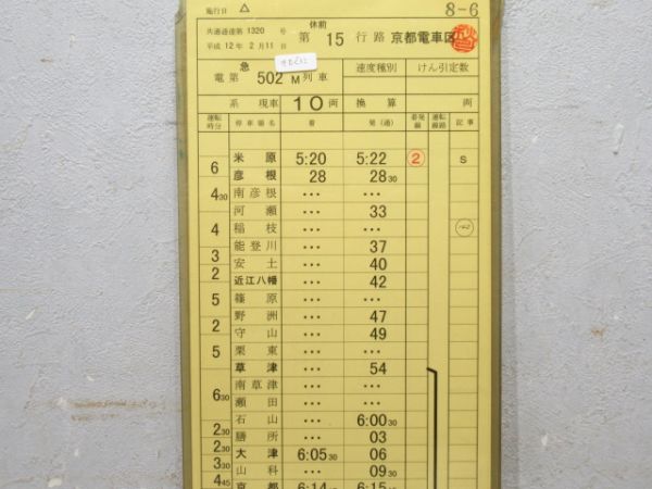 京都電車区 休前15行路 (きたぐに 入り)