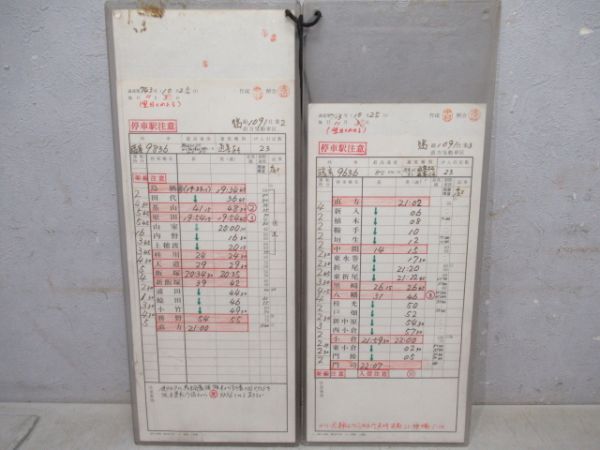 直方気動車区　臨1091仕業揃い「DE10」行路表付き