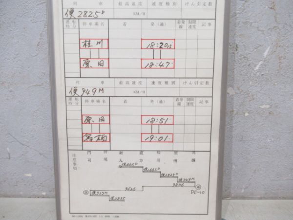 直方気動車区　臨1091仕業揃い「DE10」行路表付き