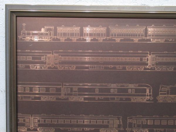 100系 新幹線食堂車 壁面エッチングプレート(額入り)