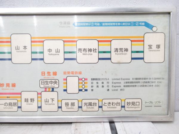阪急宝塚線・能勢電鉄停車駅案内板　枠付き
