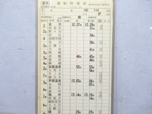 金沢列車区 ②仕業 (683系/しらさぎ 入り)