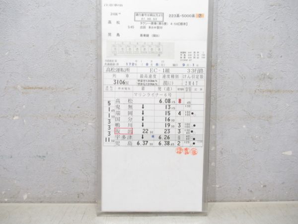 高松運転所 33行路 (マリンライナー 入り)