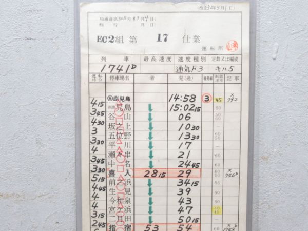 鹿児島運転所 17仕業 (通票表示 入り)