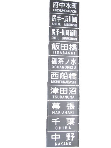 201系 中央線 前面幕 (武蔵野線 入り)