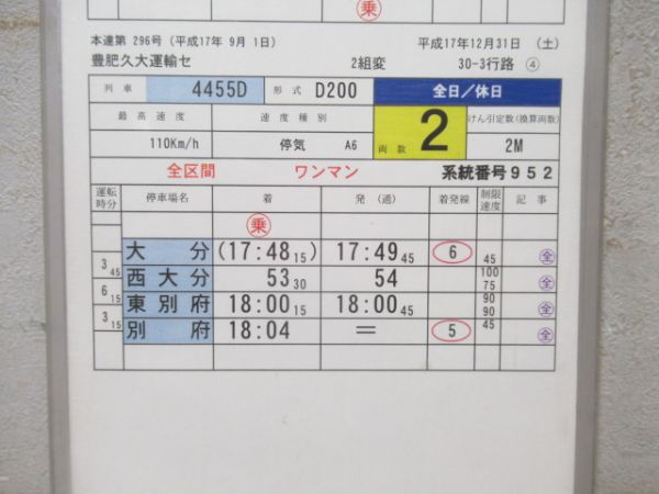 豊肥久大運輸センター　2組変30-3行路「ゆふデラックス」入り