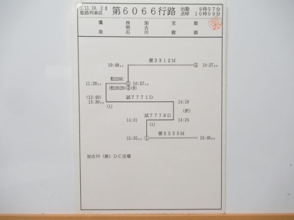 姫路列車区 6606行路 揃い