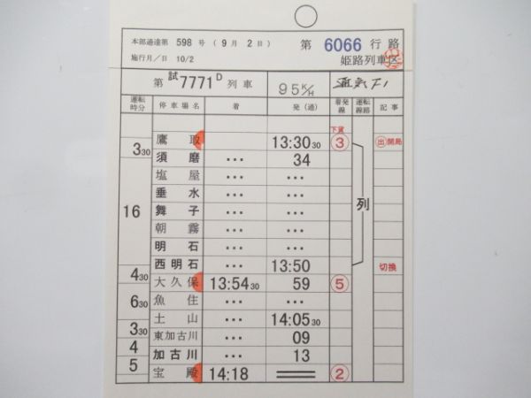 姫路列車区 6606行路 揃い