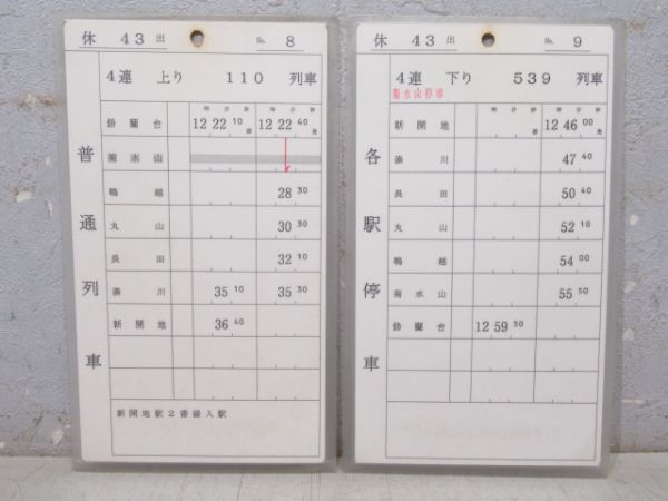 神戸電鉄 スタフ 休43 揃い (快速・急行 入り)