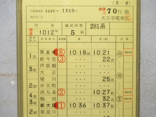 天王寺電車区 休休変70行路 揃い (特急 はるか)