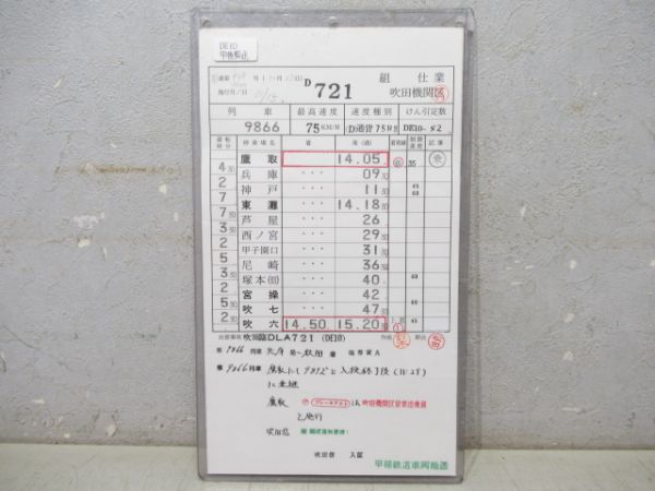 吹田機関区 D721仕業 揃い (DE10 甲種輸送)