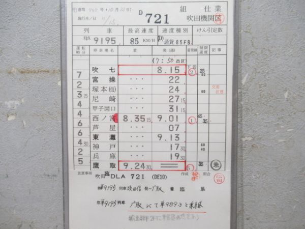吹田機関区 D721仕業 揃い (DE10 甲種輸送)