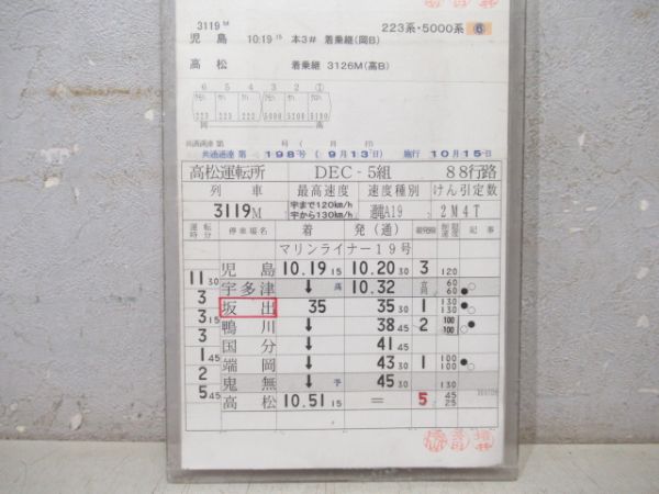 高松運転所 88行路 揃い (マリンライナー) 