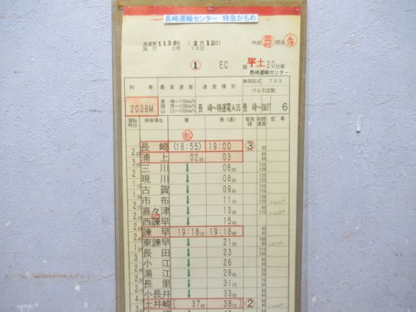 長崎運輸センター 平土20仕業 (特急 かもめ) 
