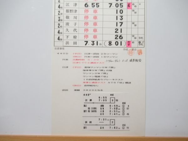 浜田鉄道部 DC22行路 揃い