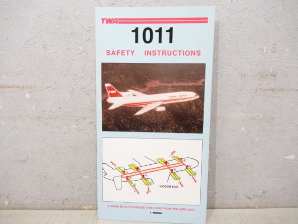 トランス・ワールド航空 安全のしおり「1011」