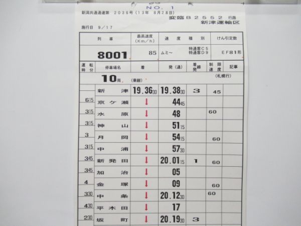 新津運輸区　変臨B2552行路揃い「トワイライト」