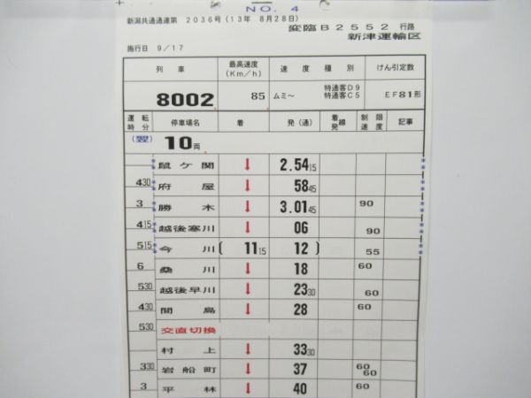 新津運輸区　変臨B2552行路揃い「トワイライト」
