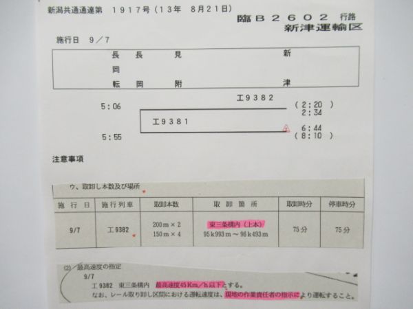 新津運輸区　臨B2602行路揃い「EF64」