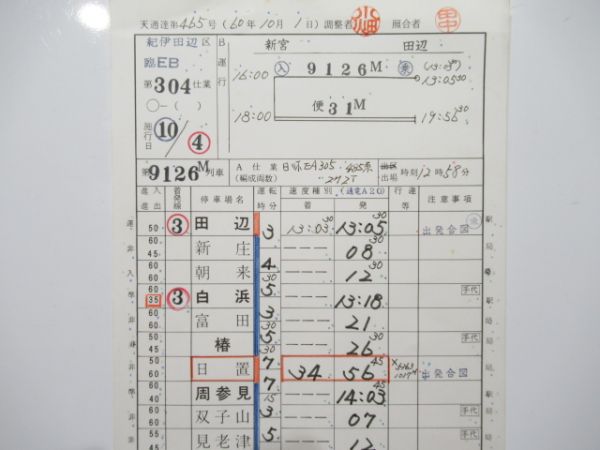 紀伊田辺区　臨EB304仕業揃い「485系」