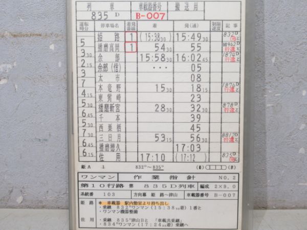 姫路鉄道部　10行路揃い