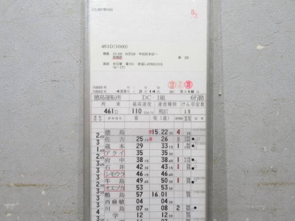 徳島運転所 DC-1組 6行路 揃い