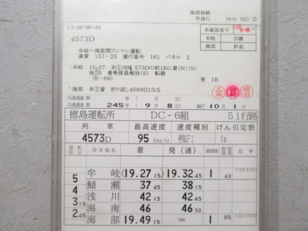 徳島運転所 DC-6組 51行路 揃い