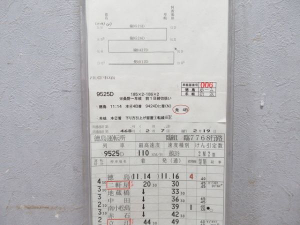 徳島運転所 臨7768行路 揃い