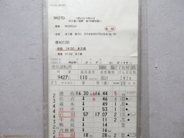徳島運転所 臨7768行路 揃い