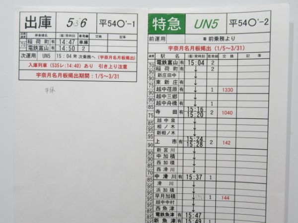 富山地方鉄道 バラ3枚組 (特急 入り)
