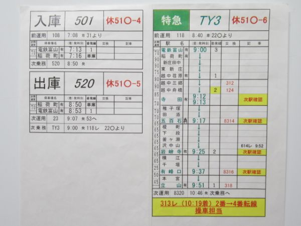 富山地方鉄道 バラ3枚組 (特急・急行 入り)【B】