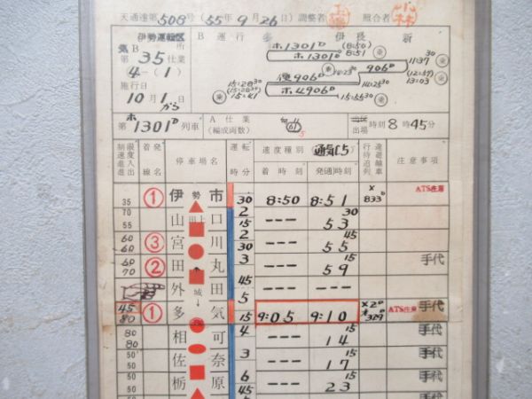 伊勢運転区　気B第35仕業揃い「急行はまゆう」　通票入り