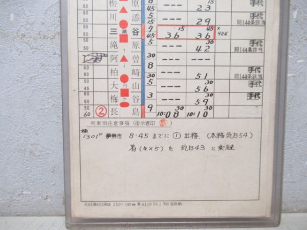 伊勢運転区　気B第35仕業揃い「急行はまゆう」　通票入り