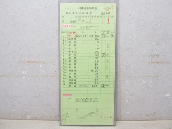 岡山運転区 DC 82行路 揃い