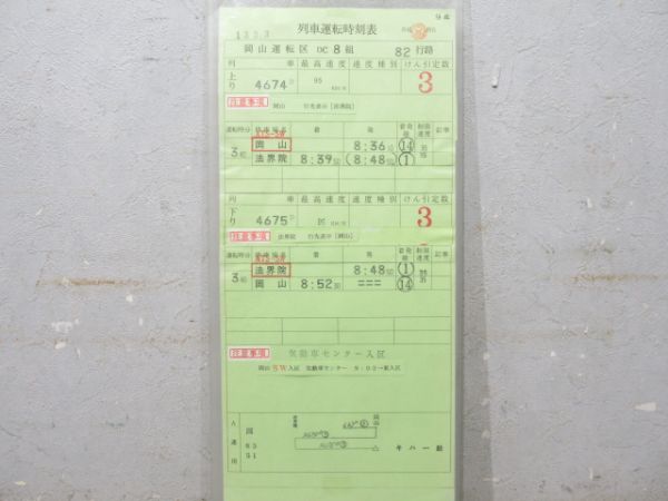 岡山運転区 DC 82行路 揃い