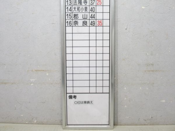 JR大和路線美章園駅所要時間板