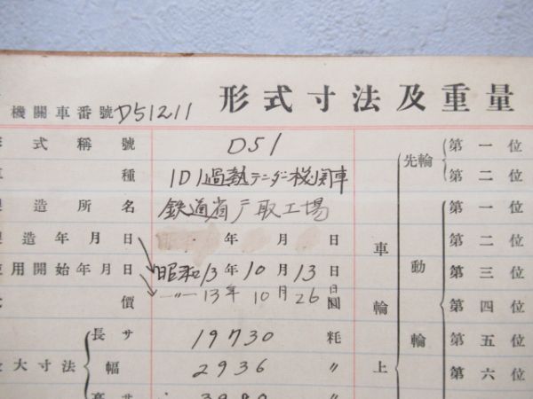 D51 211　履歴簿