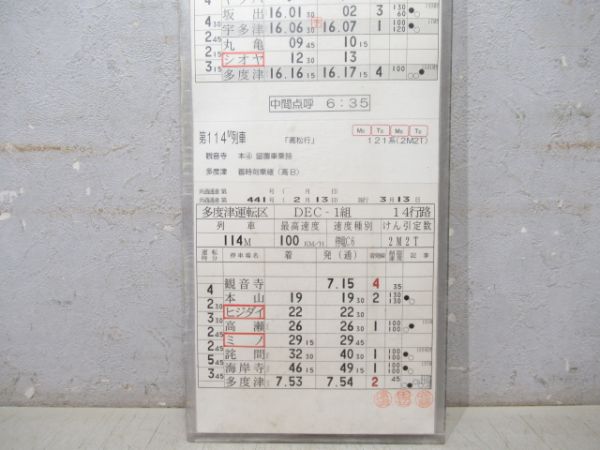 多度津運転区 DEC 14行路 (サンポート・南風リレー号)
