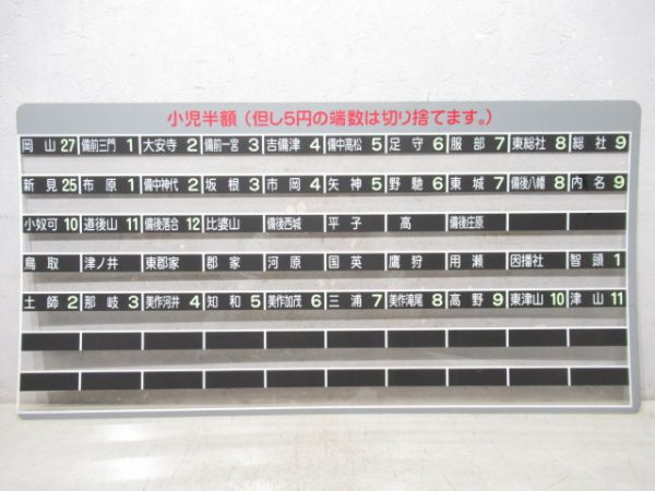 キハ120系運賃表パネル