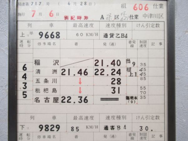 中津川区　606仕業揃い