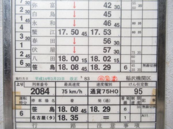 稲沢機関区バラ2仕業