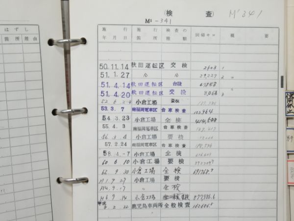 電車履歴簿「モハ 484-341」